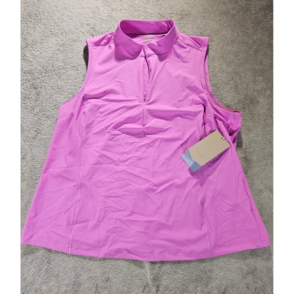 Avia Womens XXXL 22 Pink Sleeveless Quarter Zip Golf Tennis Activewear Tank Top